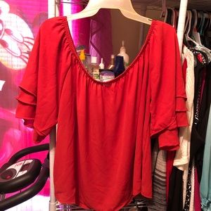 Ladies Charlotte Russe rust orange blouse size XL